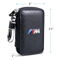 Thumbnail for Car Key Cover, Custom For Your Cars, Genuine Leather Car Smart Key Chain Coin Holder Metal Hook and Keyring Wallet Zipper Bag, Car Accessories KO13989