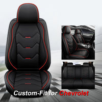 Thumbnail for 2 Leather Car Seat Covers 5 Seats Full Set, Custom for Fit Sedan SUV Truck Vans Leatherette Automotive Seat Cushion Protector Universal Fit