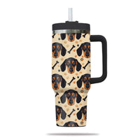 Thumbnail for Cute Dachshund Tumbler 40oz With Handle, Dachshund Pattern 40oz Tumbler, Dog Paw Photo Tumbler with Straw, Dog Lover Tumbler, Stainless Steel Tumbler, Insulated Tumbler