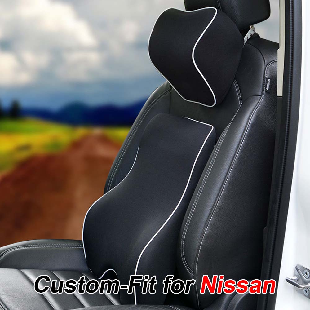 Lumbar Support Cushion for Car and Headrest Neck Pillow Kit, Custom For Your Cars, Ergonomically Design for Car Seat, Car Accessories NS13983