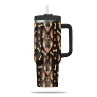 Thumbnail for Cute German Shepherd Tumbler 40oz With Handle, German Shepherd Pattern 40oz Tumbler, Dog Paw Photo Tumbler with Straw, Dog Lover Tumbler, Stainless Steel Tumbler, Insulated Tumbler