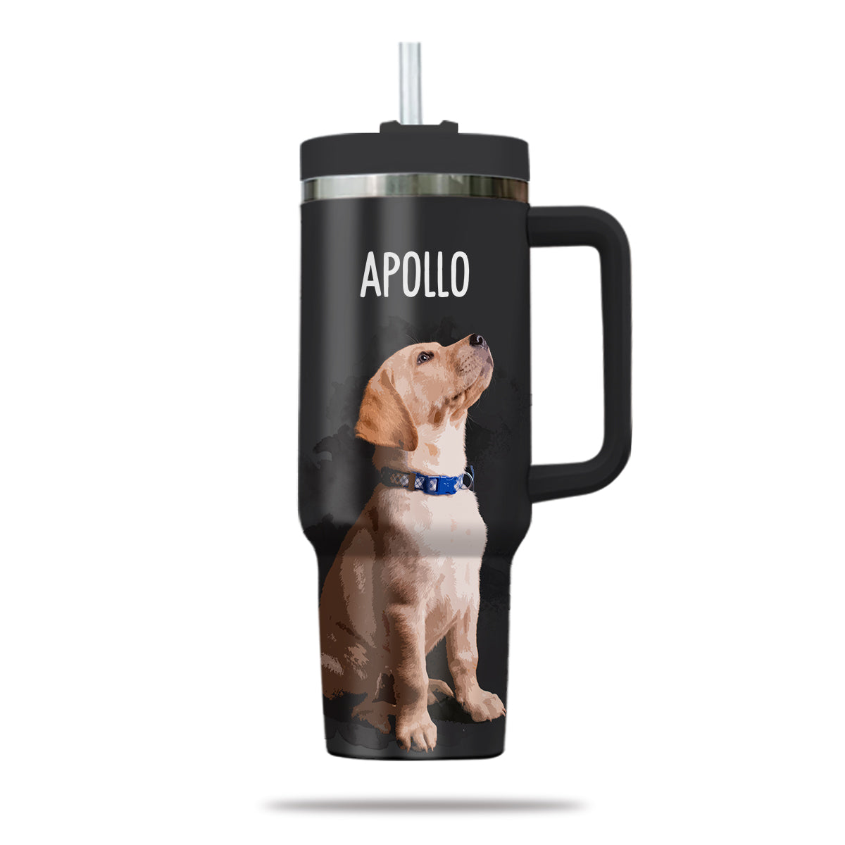 Custom Pet Photo Tumbler 40oz With Handle, Watercolor Pet Portrait From Photo Tumbler, Puppies Tumbler with Straw, Dog Lover Tumbler, Favorite Pet Tumbler, Stainless Steel Tumbler, Insulated Tumbler, Pet Photo Gift with Custom Pet Image 14