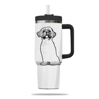 Thumbnail for Custom Pet Photo Tumbler 40oz With Handle, Line Drawing Photo Tumbler, Line Art, Puppies Tumbler with Straw, Dog Lover Tumbler, Stainless Steel Tumbler, Insulated Tumbler, Pet Photo Gift with Custom Pet Image, Custom Pet Art, Pet Drawing 12