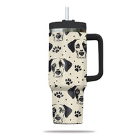 Thumbnail for Cute Dalmatian Tumbler 40oz With Handle, Dalmatian Pattern 40oz Tumbler, Dog Paw Photo Tumbler with Straw, Dog Lover Tumbler, Stainless Steel Tumbler, Insulated Tumbler