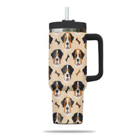 Thumbnail for Cute St. Bernard Tumbler 40oz With Handle, St. Bernard Pattern 40oz Tumbler, Dog Paw Photo Tumbler with Straw, Dog Lover Tumbler, Stainless Steel Tumbler, Insulated Tumbler