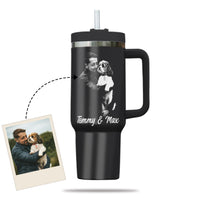 Thumbnail for Custom Pet Photo Tumbler 40oz With Handle, Dog Photo Tumbler, Puppies Tumbler with Straw, Dog Lover Tumbler, Favorite Pet Tumbler, Stainless Steel Tumbler, Insulated Tumbler, Pet Photo Gift with Custom Pet Image 05