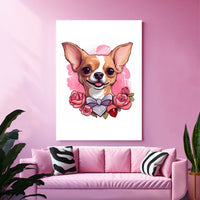 Thumbnail for Cute Valentine Puppy Heart, Valentine Dog Canvas Print, Cute Chihuahua Love Canvas Wall Art, Valentine's Dog Painting, Valentine's Canvas, Pet Lover, Valentines Gift