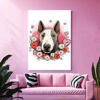 Thumbnail for Cute Valentine Puppy Heart, Valentine Dog Canvas Print, Cute Bull Terrier Love Canvas Wall Art, Valentine's Dog Painting, Valentine's Canvas, Pet Lover, Valentines Gift