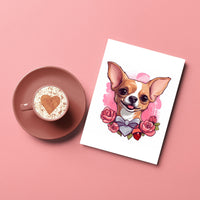 Thumbnail for Cute Valentine Puppy Heart, Valentine Dog Canvas Print, Cute Chihuahua Love Canvas Wall Art, Valentine's Dog Painting, Valentine's Canvas, Pet Lover, Valentines Gift