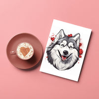 Thumbnail for Cute Valentine Puppy Heart, Valentine Dog Canvas Print, Cute Alaska Love Canvas Wall Art, Valentine's Dog Painting, Valentine's Canvas, Pet Lover, Valentines Gift