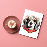 Thumbnail for Cute Valentine Puppy Heart, Valentine Dog Canvas Print, Cute Beagle Love Canvas Wall Art, Valentine's Dog Painting, Valentine's Canvas, Pet Lover, Valentines Gift