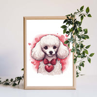 Thumbnail for Cute Valentine Puppy Heart, Valentine Dog Canvas Print, Cute Poodle Love Canvas Wall Art, Valentine's Dog Painting, Valentine's Canvas, Pet Lover, Valentines Gift