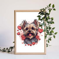 Thumbnail for Cute Valentine Puppy Heart, Valentine Dog Canvas Print, Cute Yorkshire Love Canvas Wall Art, Valentine's Dog Painting, Valentine's Canvas, Pet Lover, Valentines Gift