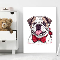 Thumbnail for Cute Valentine Puppy Heart, Valentine Dog Canvas Print, Cute Bulldog Love Canvas Wall Art, Valentine's Dog Painting, Valentine's Canvas, Pet Lover, Valentines Gift