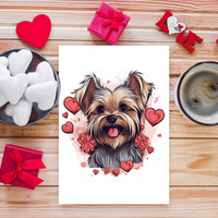 Thumbnail for Cute Valentine Puppy Heart, Valentine Dog Canvas Print, Cute Yorkshire Love Canvas Wall Art, Valentine's Dog Painting, Valentine's Canvas, Pet Lover, Valentines Gift