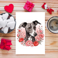 Thumbnail for Cute Valentine Puppy Heart, Valentine Dog Canvas Print, Cute Greyhound Love Canvas Wall Art, Valentine's Dog Painting, Valentine's Canvas, Pet Lover, Valentines Gift