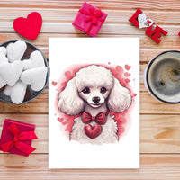 Thumbnail for Cute Valentine Puppy Heart, Valentine Dog Canvas Print, Cute Poodle Love Canvas Wall Art, Valentine's Dog Painting, Valentine's Canvas, Pet Lover, Valentines Gift