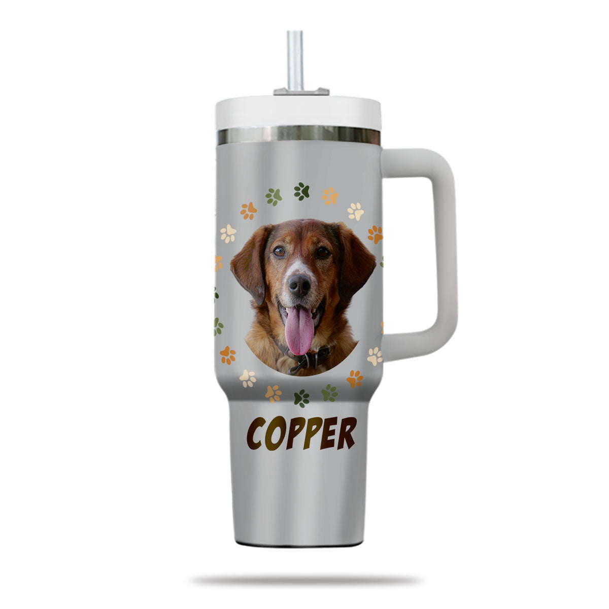 Custom Pet Photo Tumbler 40oz With Handle, Watercolor Pet Portrait From Photo Tumbler, Puppies Tumbler with Straw, Dog Lover Tumbler, Favorite Pet Tumbler, Stainless Steel Tumbler, Insulated Tumbler, Pet Photo Gift with Custom Pet Image 24