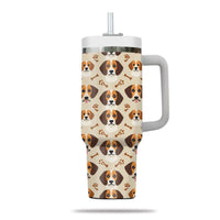 Thumbnail for Cute Beagle Tumbler 40oz With Handle, Beagle Pattern 40oz Tumbler, Dog Paw Photo Tumbler with Straw, Dog Lover Tumbler, Stainless Steel Tumbler, Insulated Tumbler