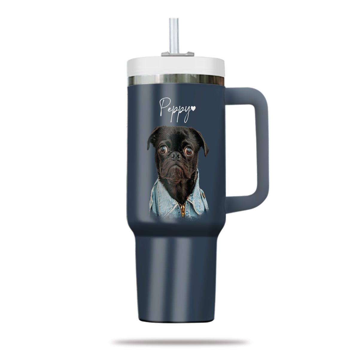 Custom Pet Photo Tumbler 40oz With Handle, Dog Photo Tumbler, Puppies Tumbler with Straw, Dog Lover Tumbler, Favorite Pet Tumbler, Stainless Steel Tumbler, Insulated Tumbler, Pet Photo Gift with Custom Pet Image 03