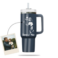 Thumbnail for Custom Pet Photo Tumbler 40oz With Handle, Dog Photo Tumbler, Puppies Tumbler with Straw, Dog Lover Tumbler, Favorite Pet Tumbler, Stainless Steel Tumbler, Insulated Tumbler, Pet Photo Gift with Custom Pet Image 05