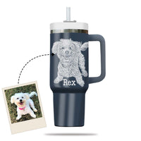 Thumbnail for Custom Pet Photo Tumbler 40oz With Handle, Dog Photo Tumbler, Puppies Tumbler with Straw, Dog Lover Tumbler, Favorite Pet Tumbler, Stainless Steel Tumbler, Insulated Tumbler, Pet Photo Gift with Custom Pet Image 07