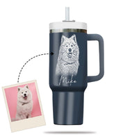 Thumbnail for Custom Pet Photo Tumbler 40oz With Handle, Dog Photo Tumbler, Puppies Tumbler with Straw, Dog Lover Tumbler, Favorite Pet Tumbler, Stainless Steel Tumbler, Insulated Tumbler, Pet Photo Gift with Custom Pet Image 06