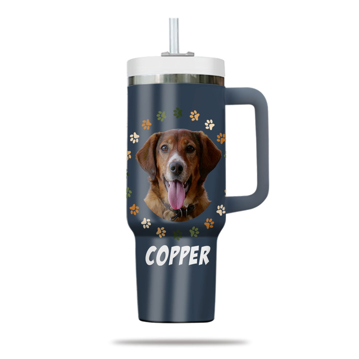 Custom Pet Photo Tumbler 40oz With Handle, Watercolor Pet Portrait From Photo Tumbler, Puppies Tumbler with Straw, Dog Lover Tumbler, Favorite Pet Tumbler, Stainless Steel Tumbler, Insulated Tumbler, Pet Photo Gift with Custom Pet Image 24