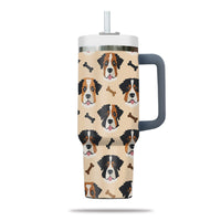 Thumbnail for Cute St. Bernard Tumbler 40oz With Handle, St. Bernard Pattern 40oz Tumbler, Dog Paw Photo Tumbler with Straw, Dog Lover Tumbler, Stainless Steel Tumbler, Insulated Tumbler