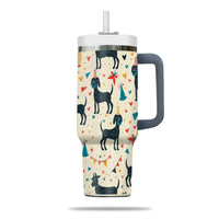 Thumbnail for Cute Dog Tumbler 40oz With Handle, Dog Face Pattern 40oz Tumbler, Puppies Tumbler with Straw, Dog Lover Tumbler, Stainless Steel Tumbler, Insulated Tumbler 03