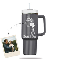 Thumbnail for Custom Pet Photo Tumbler 40oz With Handle, Dog Photo Tumbler, Puppies Tumbler with Straw, Dog Lover Tumbler, Favorite Pet Tumbler, Stainless Steel Tumbler, Insulated Tumbler, Pet Photo Gift with Custom Pet Image 05