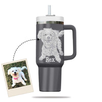 Thumbnail for Custom Pet Photo Tumbler 40oz With Handle, Dog Photo Tumbler, Puppies Tumbler with Straw, Dog Lover Tumbler, Favorite Pet Tumbler, Stainless Steel Tumbler, Insulated Tumbler, Pet Photo Gift with Custom Pet Image 07