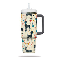 Thumbnail for Cute Dog Tumbler 40oz With Handle, Dog Face Pattern 40oz Tumbler, Puppies Tumbler with Straw, Dog Lover Tumbler, Stainless Steel Tumbler, Insulated Tumbler 03