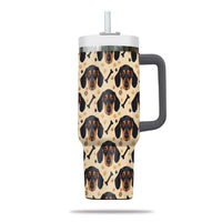 Thumbnail for Cute Dachshund Tumbler 40oz With Handle, Dachshund Pattern 40oz Tumbler, Dog Paw Photo Tumbler with Straw, Dog Lover Tumbler, Stainless Steel Tumbler, Insulated Tumbler