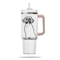 Thumbnail for Custom Pet Photo Tumbler 40oz With Handle, Line Drawing Photo Tumbler, Line Art, Puppies Tumbler with Straw, Dog Lover Tumbler, Stainless Steel Tumbler, Insulated Tumbler, Pet Photo Gift with Custom Pet Image, Custom Pet Art, Pet Drawing 12