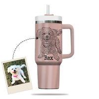 Thumbnail for Custom Pet Photo Tumbler 40oz With Handle, Dog Photo Tumbler, Puppies Tumbler with Straw, Dog Lover Tumbler, Favorite Pet Tumbler, Stainless Steel Tumbler, Insulated Tumbler, Pet Photo Gift with Custom Pet Image 07