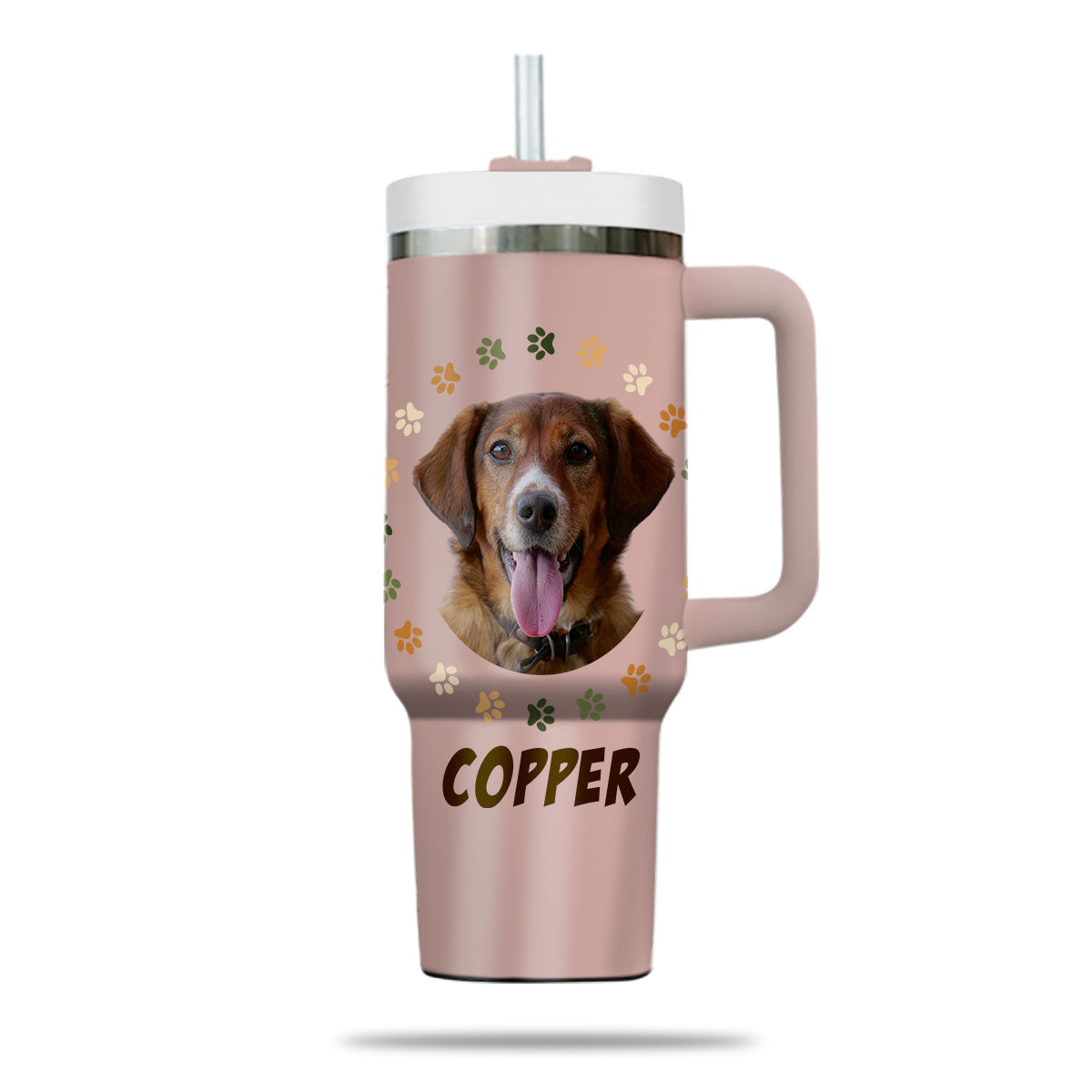 Custom Pet Photo Tumbler 40oz With Handle, Watercolor Pet Portrait From Photo Tumbler, Puppies Tumbler with Straw, Dog Lover Tumbler, Favorite Pet Tumbler, Stainless Steel Tumbler, Insulated Tumbler, Pet Photo Gift with Custom Pet Image 24