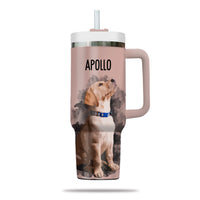 Thumbnail for Custom Pet Photo Tumbler 40oz With Handle, Watercolor Pet Portrait From Photo Tumbler, Puppies Tumbler with Straw, Dog Lover Tumbler, Favorite Pet Tumbler, Stainless Steel Tumbler, Insulated Tumbler, Pet Photo Gift with Custom Pet Image 14