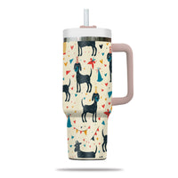 Thumbnail for Cute Dog Tumbler 40oz With Handle, Dog Face Pattern 40oz Tumbler, Puppies Tumbler with Straw, Dog Lover Tumbler, Stainless Steel Tumbler, Insulated Tumbler 03