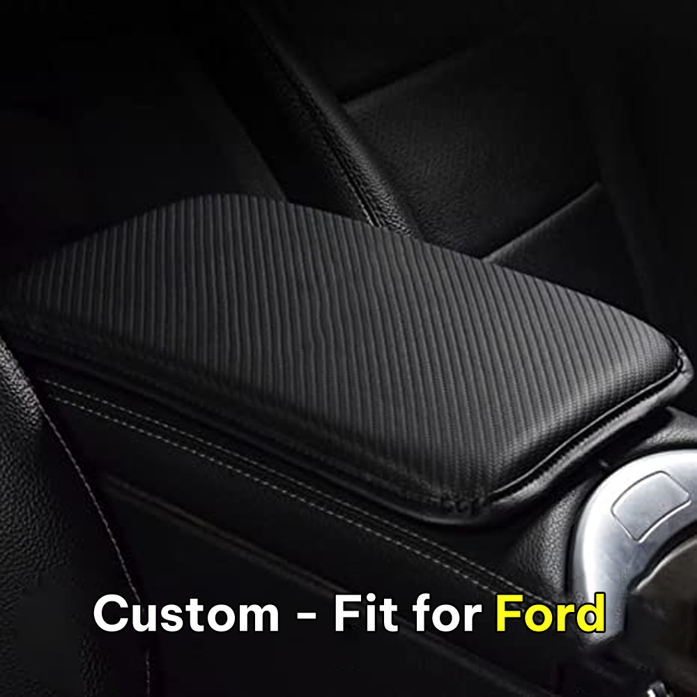 Custom-Fit for Cars Center Console Pad, Carbon Fiber PU Leather Auto Armrest Cover Protector, Waterproof Car Armrest Seat Box Cover