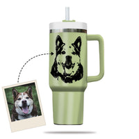 Thumbnail for Custom Pet Photo Tumbler 40oz With Handle, Dog Photo Tumbler, Puppies Tumbler with Straw, Dog Lover Tumbler, Favorite Pet Tumbler, Stainless Steel Tumbler, Insulated Tumbler, Pet Photo Gift with Custom Pet Image 08