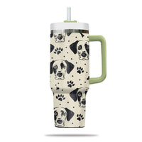 Thumbnail for Cute Dalmatian Tumbler 40oz With Handle, Dalmatian Pattern 40oz Tumbler, Dog Paw Photo Tumbler with Straw, Dog Lover Tumbler, Stainless Steel Tumbler, Insulated Tumbler