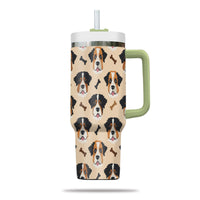 Thumbnail for Cute St. Bernard Tumbler 40oz With Handle, St. Bernard Pattern 40oz Tumbler, Dog Paw Photo Tumbler with Straw, Dog Lover Tumbler, Stainless Steel Tumbler, Insulated Tumbler