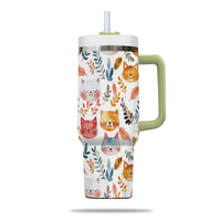 Thumbnail for Cute Cat Tumbler 40oz With Handle, Cat Pattern 40oz Tumbler, Cat Lover Tumbler 40oz, Stainless Steel Tumbler, Insulated Tumbler 12