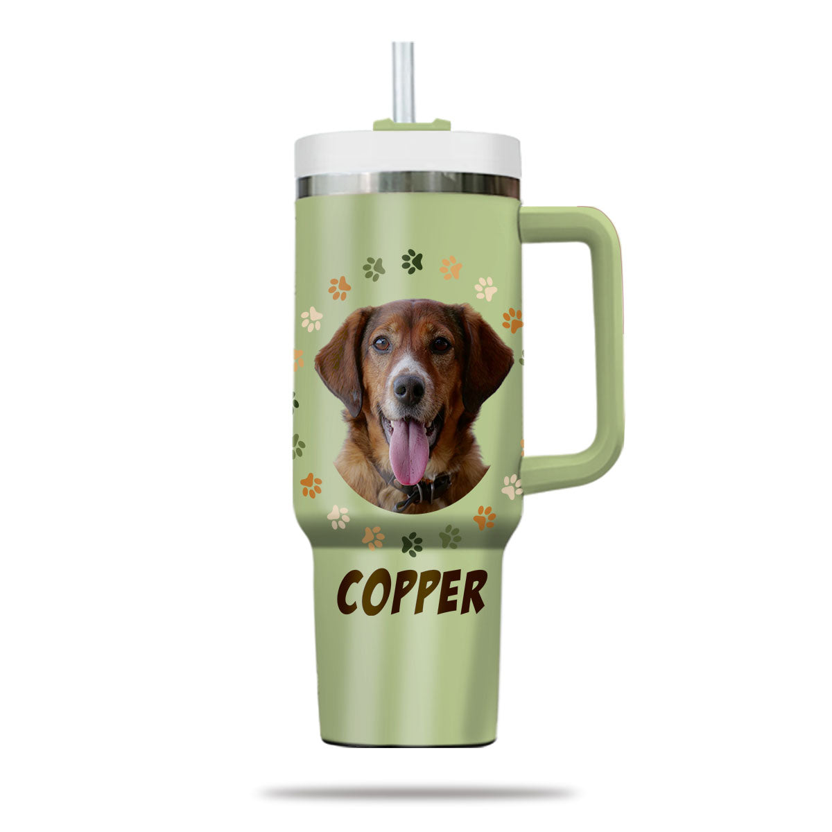 Custom Pet Photo Tumbler 40oz With Handle, Watercolor Pet Portrait From Photo Tumbler, Puppies Tumbler with Straw, Dog Lover Tumbler, Favorite Pet Tumbler, Stainless Steel Tumbler, Insulated Tumbler, Pet Photo Gift with Custom Pet Image 24