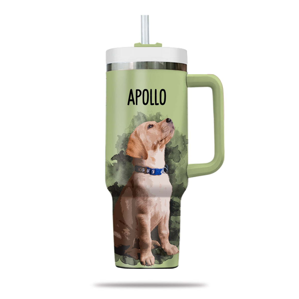 Custom Pet Photo Tumbler 40oz With Handle, Watercolor Pet Portrait From Photo Tumbler, Puppies Tumbler with Straw, Dog Lover Tumbler, Favorite Pet Tumbler, Stainless Steel Tumbler, Insulated Tumbler, Pet Photo Gift with Custom Pet Image 14