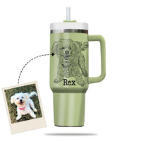 Thumbnail for Custom Pet Photo Tumbler 40oz With Handle, Dog Photo Tumbler, Puppies Tumbler with Straw, Dog Lover Tumbler, Favorite Pet Tumbler, Stainless Steel Tumbler, Insulated Tumbler, Pet Photo Gift with Custom Pet Image 07