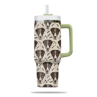 Thumbnail for Cute German Shorthaired Pointer Tumbler 40oz With Handle, German Shorthaired Pointer Pattern 40oz Tumbler, Dog Paw Photo Tumbler with Straw, Dog Lover Tumbler, Stainless Steel Tumbler, Insulated Tumbler