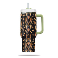 Thumbnail for Cute German Shepherd Tumbler 40oz With Handle, German Shepherd Pattern 40oz Tumbler, Dog Paw Photo Tumbler with Straw, Dog Lover Tumbler, Stainless Steel Tumbler, Insulated Tumbler