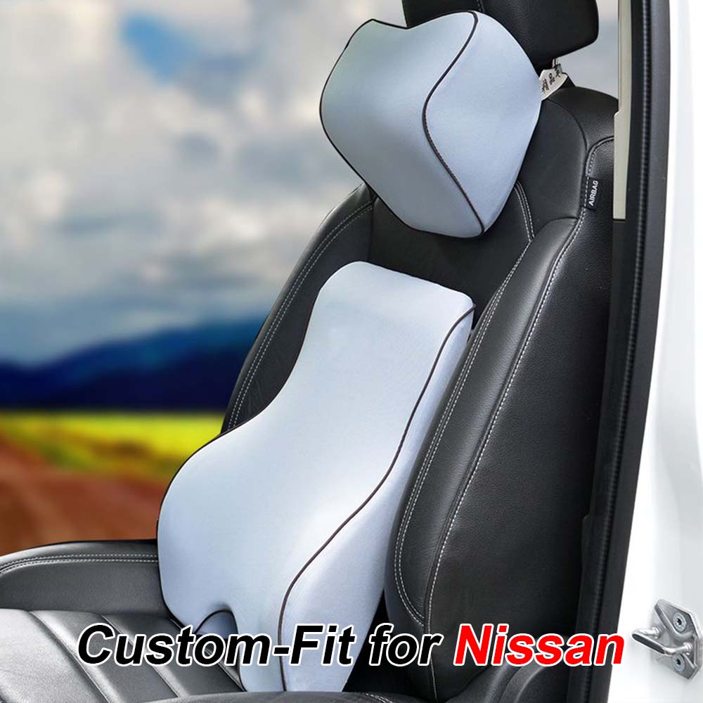 Lumbar Support Cushion for Car and Headrest Neck Pillow Kit, Custom For Your Cars, Ergonomically Design for Car Seat, Car Accessories NS13983